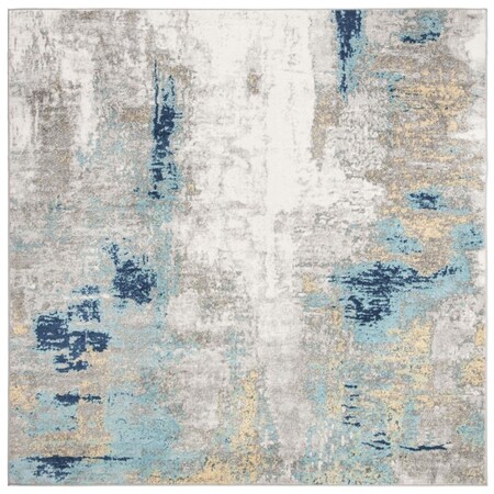 Safavieh 8 x 8 ft. Jasper Global Square Rug, Grey & Gold JSP101A-8SQ